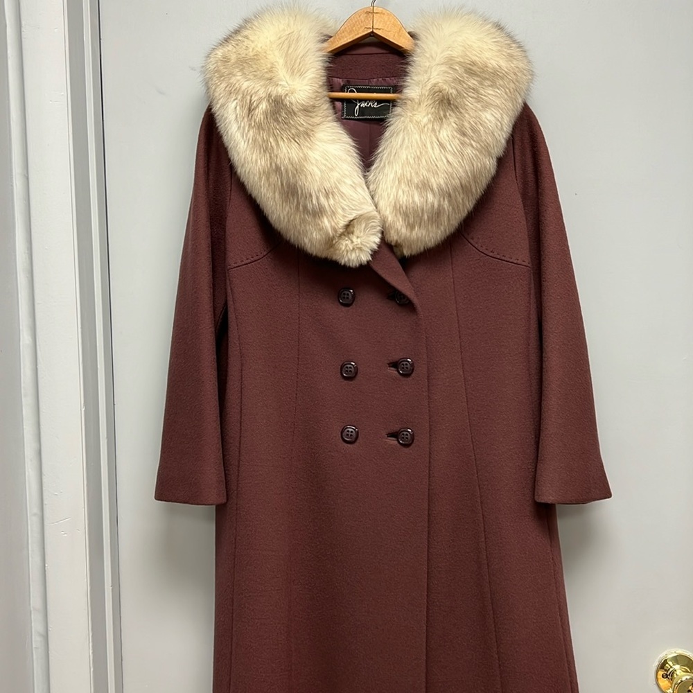 Vintage Jacks Tailored By Windermere New York Mink Trimmed Wool Coat